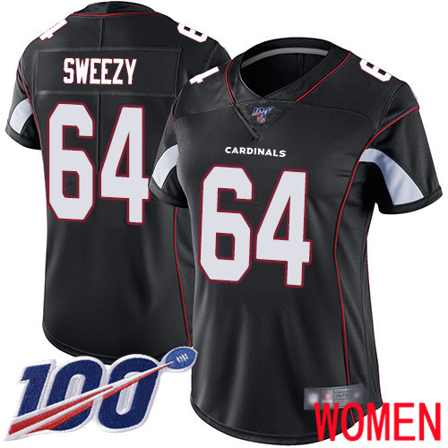 Arizona Cardinals Limited Black Women J.R. Sweezy Alternate Jersey NFL Football #64 100th Season Vapor Untouchable->women nfl jersey->Women Jersey
